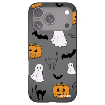 Picasee Apple iPhone 17 Pro Hülle - Schwarzes Silikon - Spooky crew