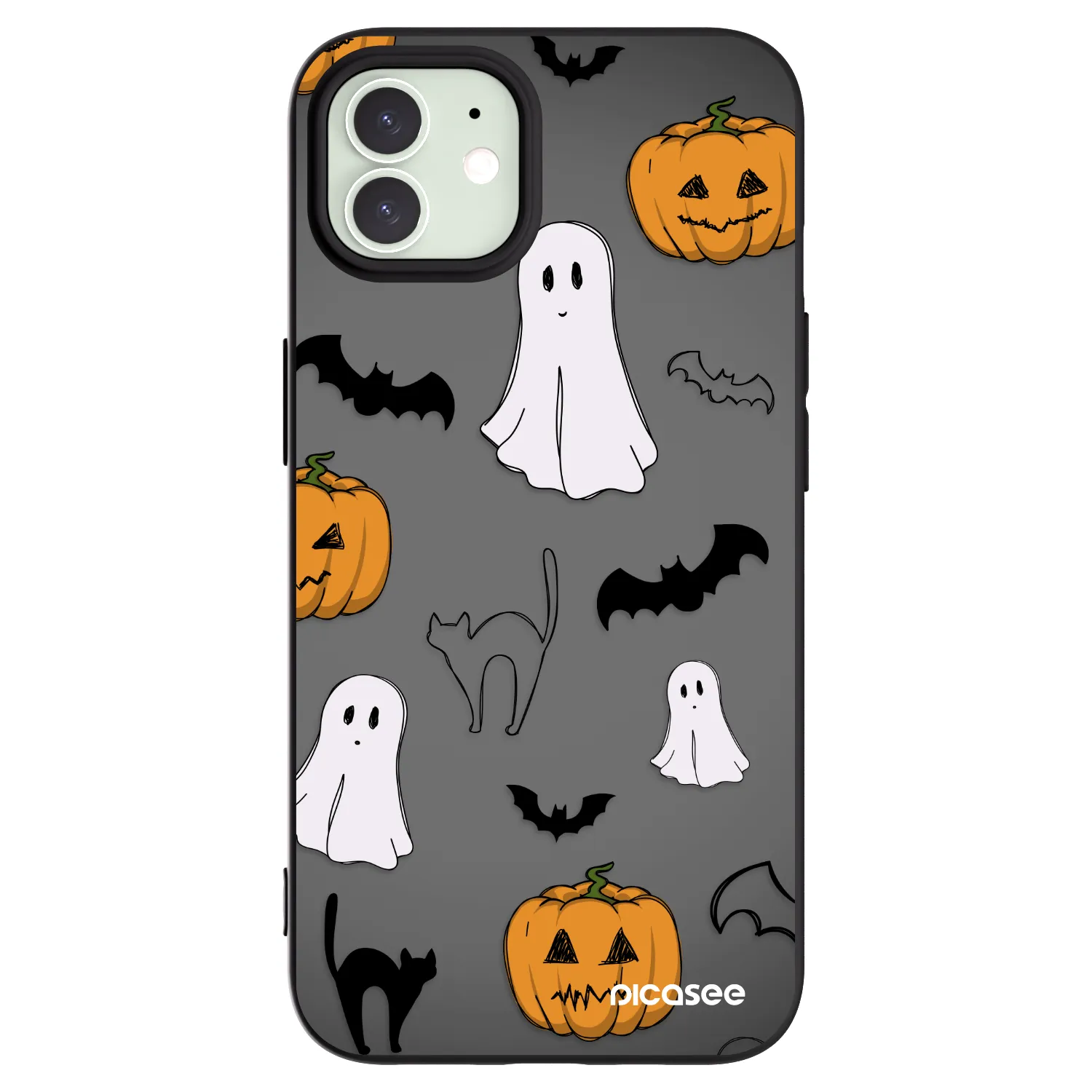 Picasee Apple iPhone 12 Pro Hülle - Schwarzes Silikon - Spooky crew