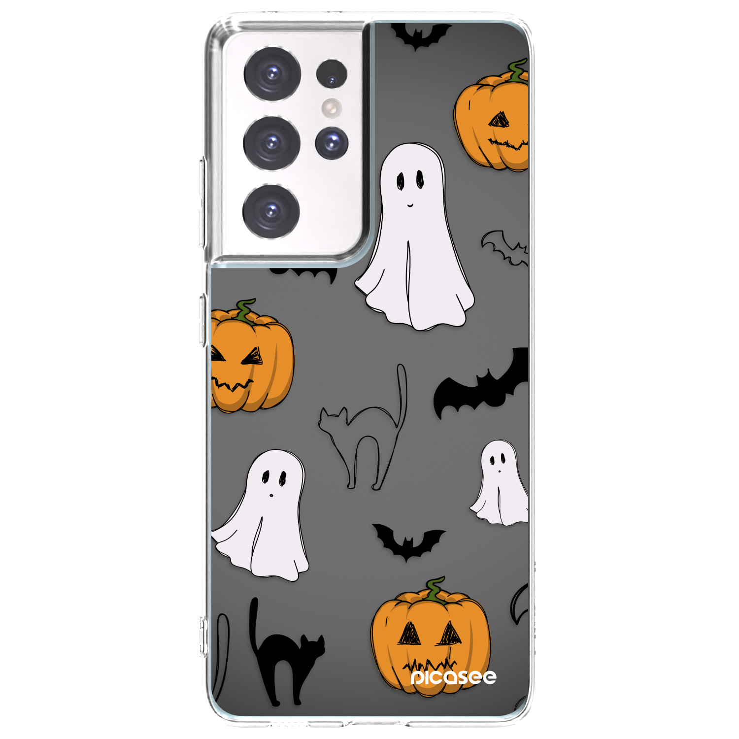 Picasee Samsung Galaxy S21 Ultra 5G G998B Hülle - Transparentes Silikon - Spooky crew
