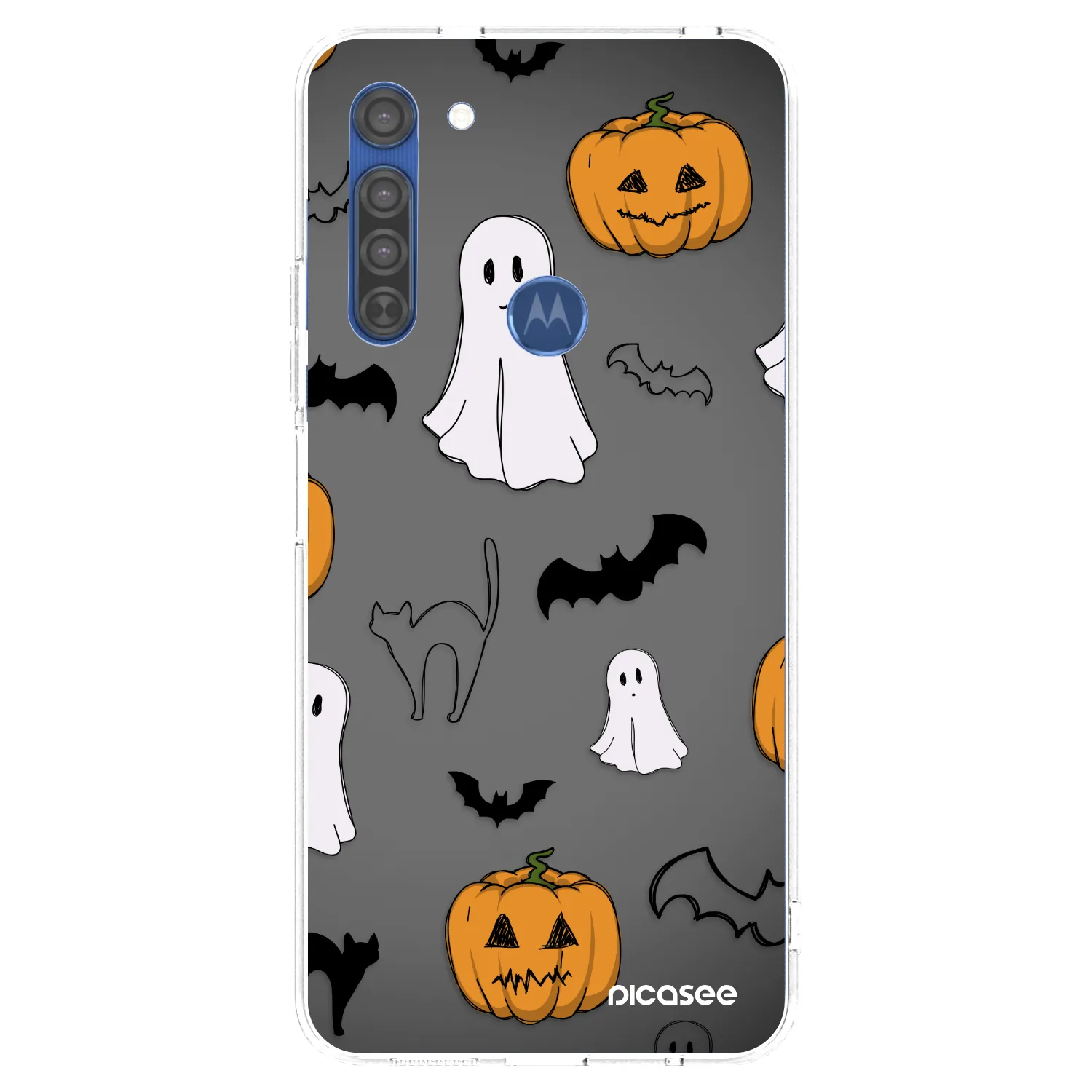 Picasee Motorola Moto G8 Hülle - Transparentes Silikon - Spooky crew