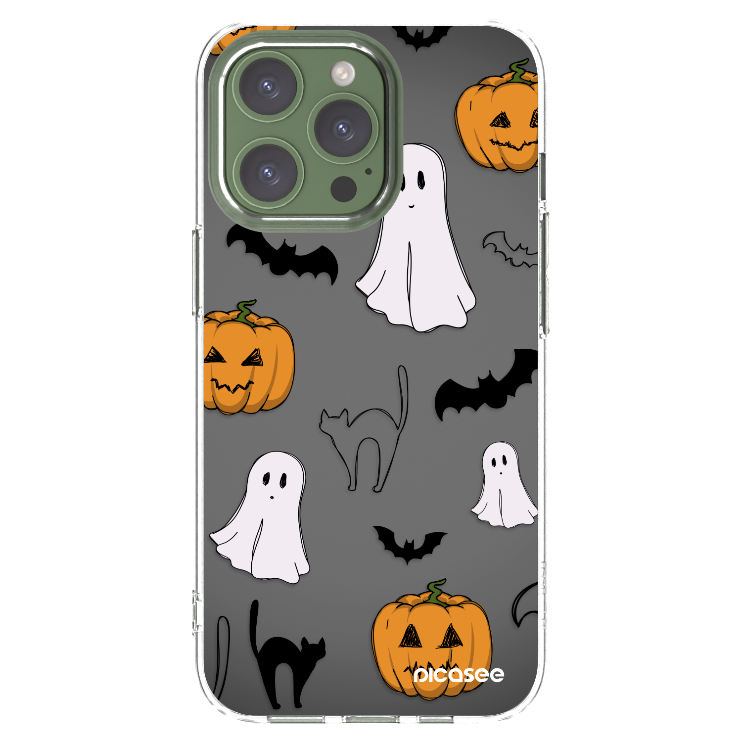 Picasee Apple iPhone 13 Pro Hülle - Transparentes Silikon - Spooky crew