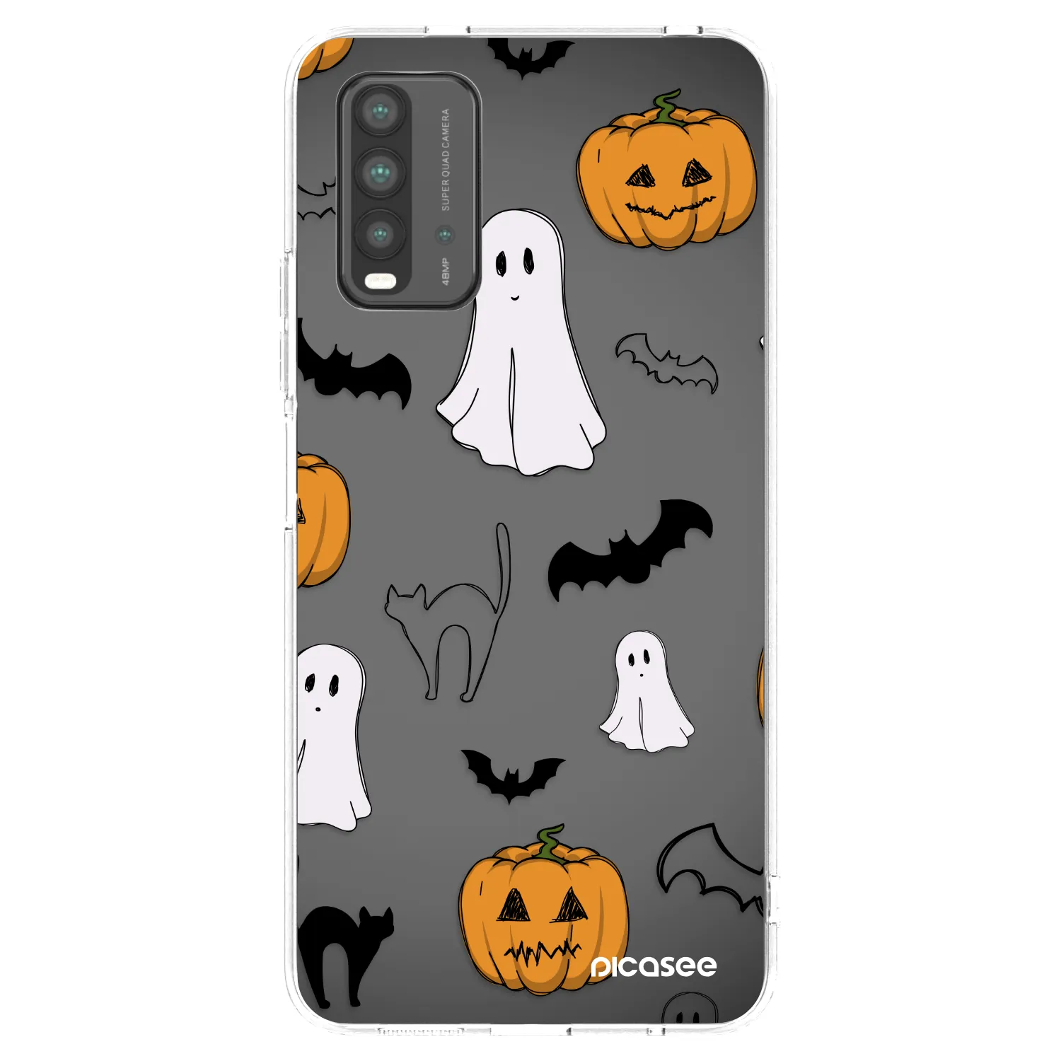 Picasee Xiaomi Redmi 9T Hülle - Schwarzes Silikon - Spooky crew