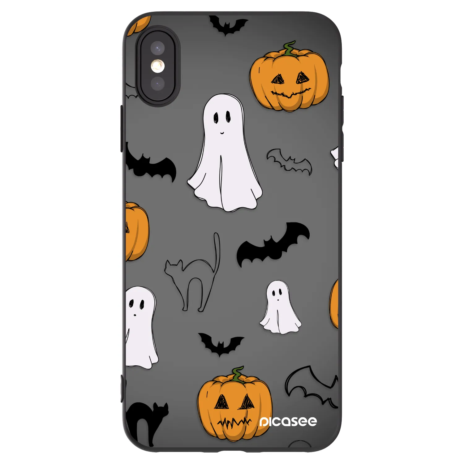 Picasee Apple iPhone XS Max Hülle - Schwarzes Silikon - Spooky crew