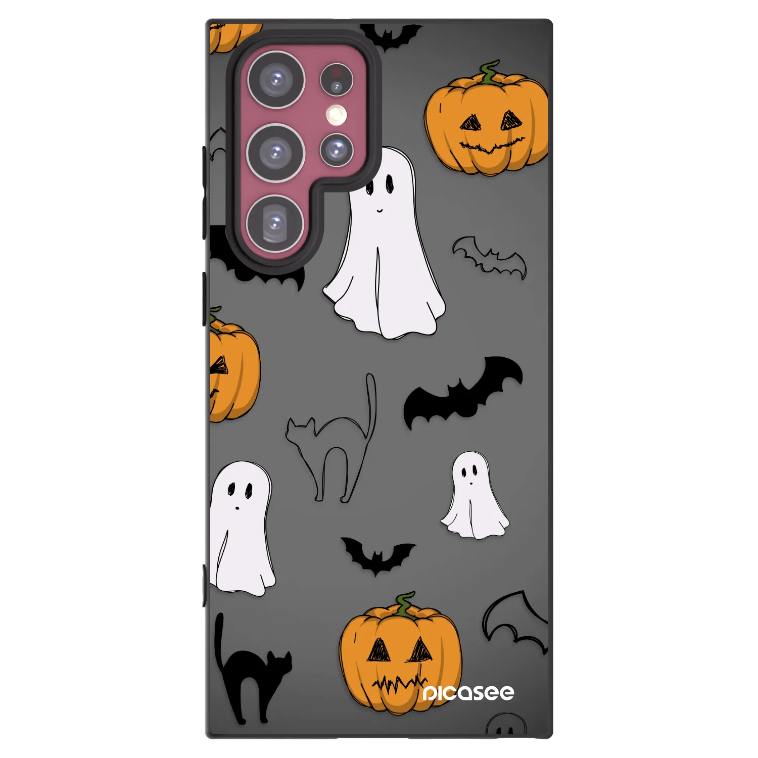 Picasee Samsung Galaxy S22 Ultra 5G Hülle - Schwarzes Silikon - Spooky crew