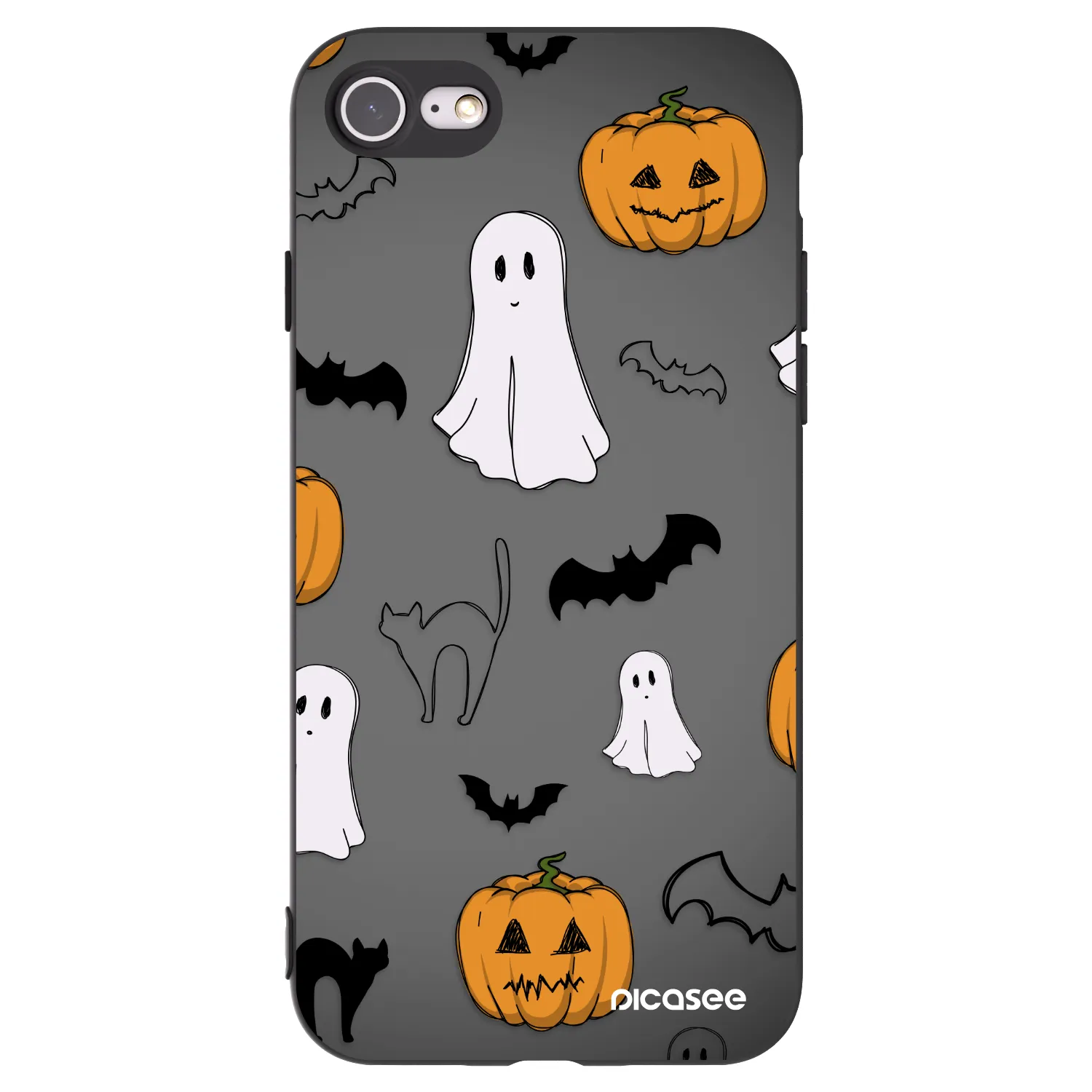 Picasee Apple iPhone SE 2022 Hülle - Schwarzes Silikon - Spooky crew