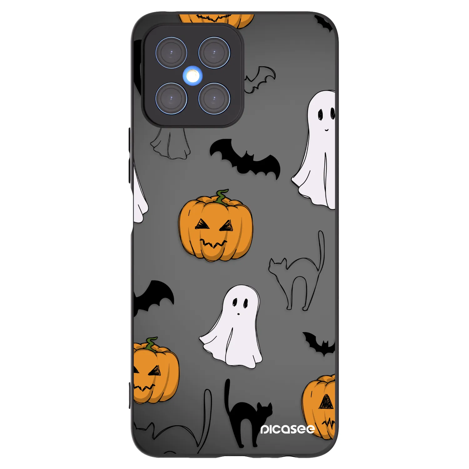 Picasee Honor X8 4G Hülle - Schwarzes Silikon - Spooky crew