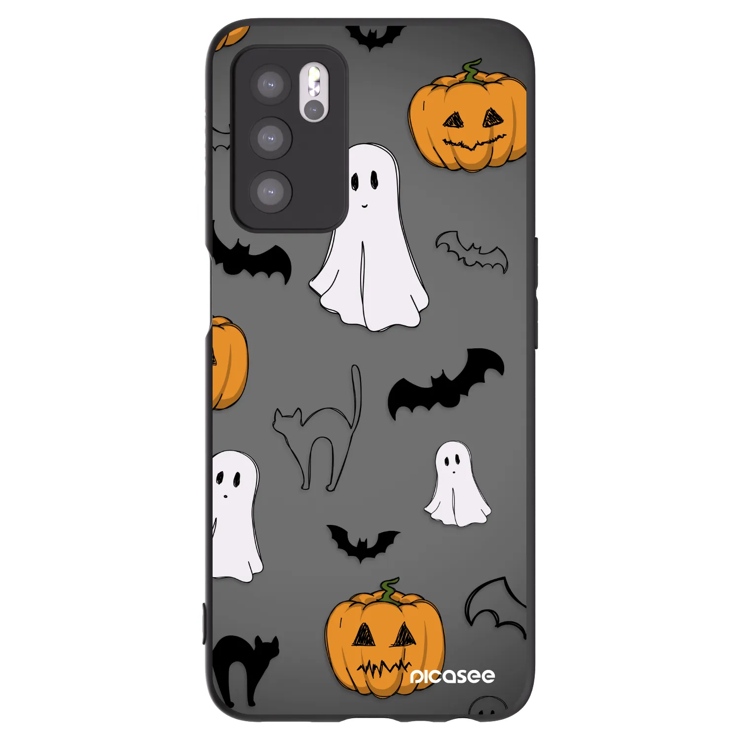 Picasee OPPO A16 Hülle - Schwarzes Silikon - Spooky crew