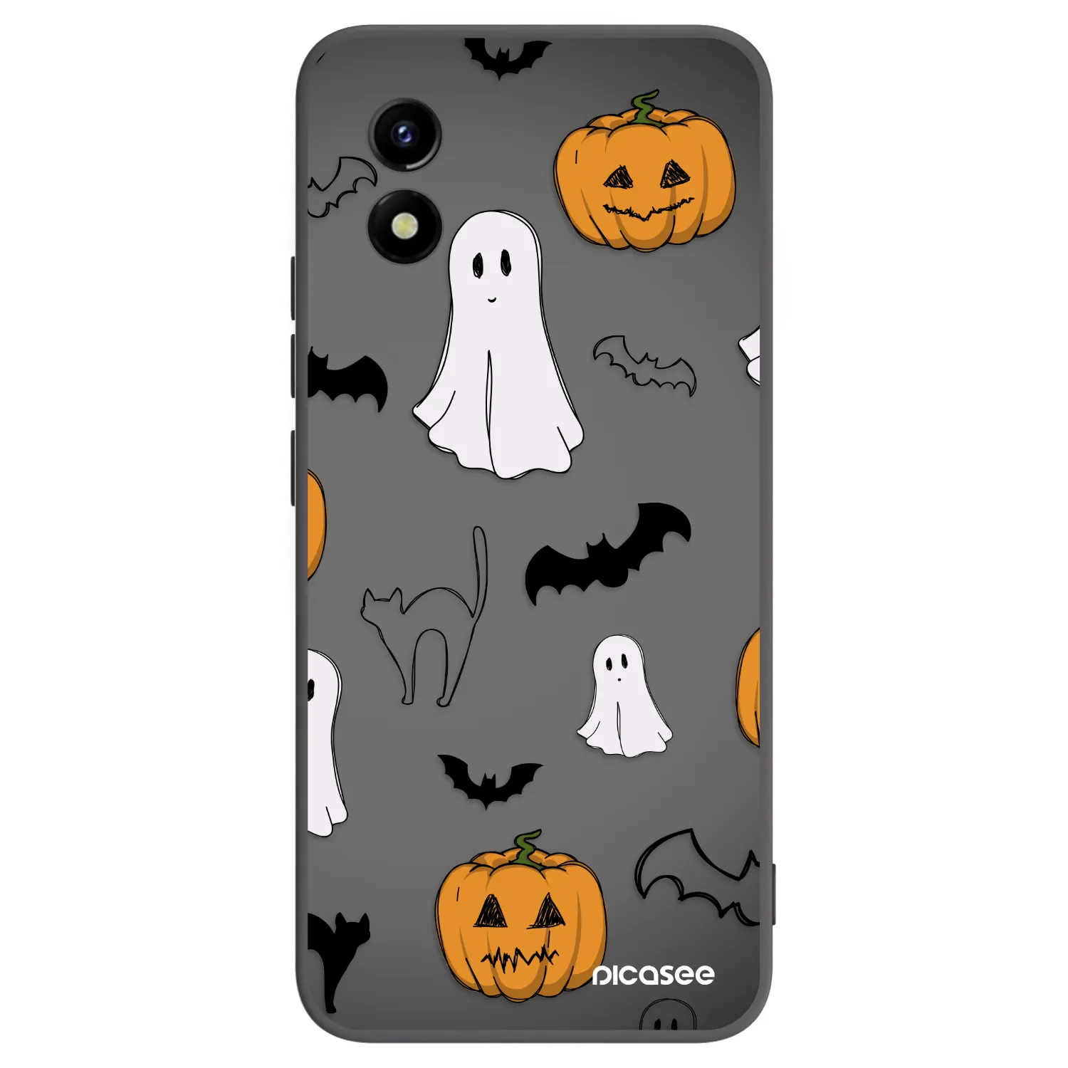 Picasee Vivo Y01 Hülle - Schwarzes Silikon - Spooky crew