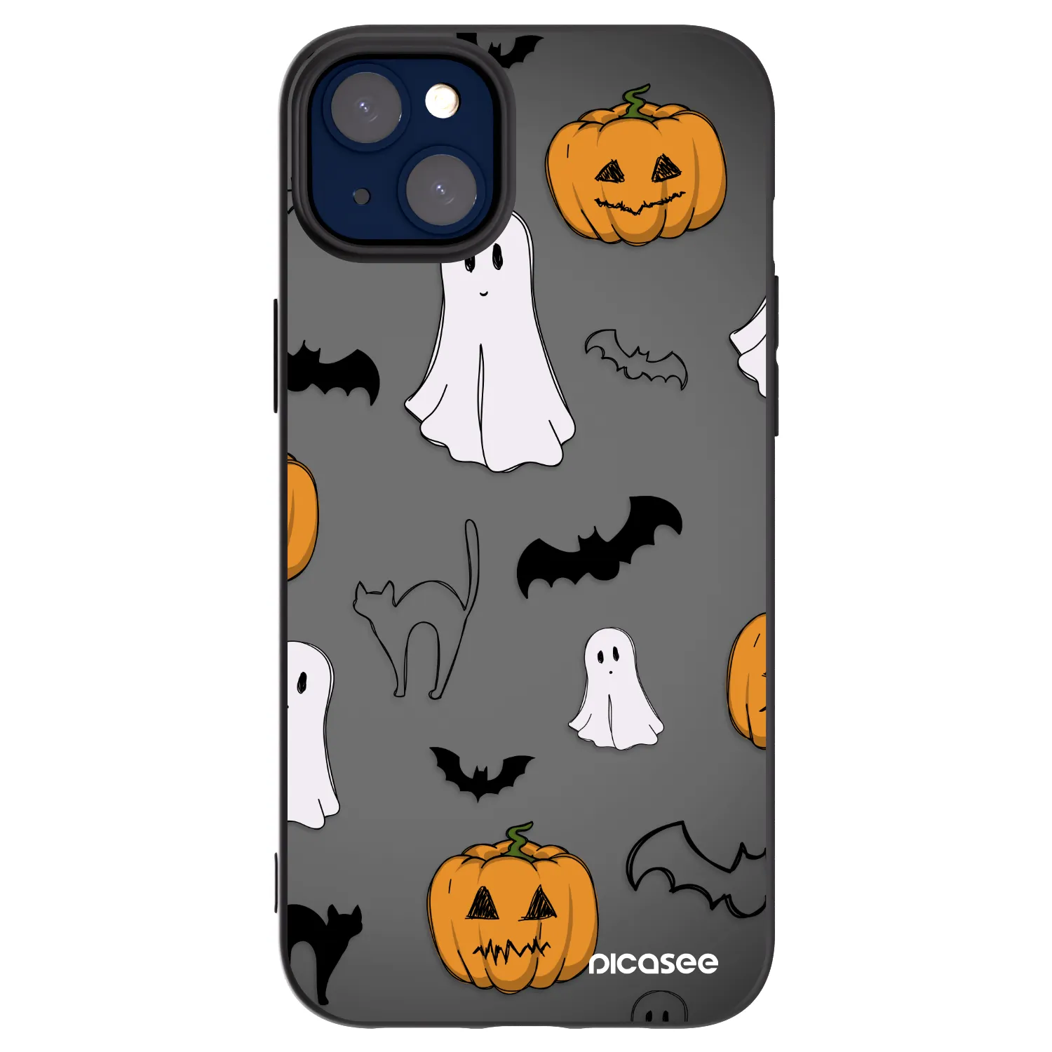 Picasee Apple iPhone 14 Plus Hülle - Schwarzes Silikon - Spooky crew