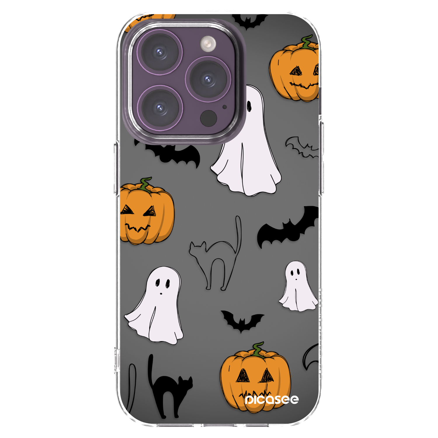 Picasee Apple iPhone 14 Pro Hülle - Transparentes Silikon - Spooky crew