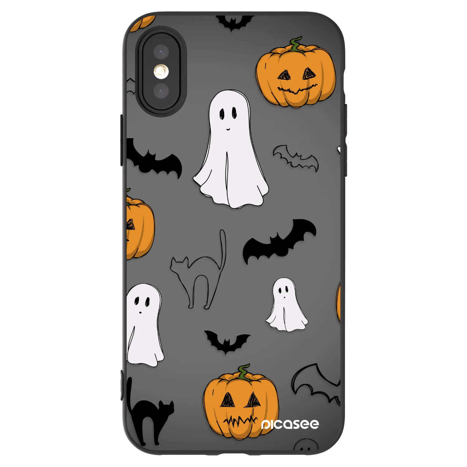 Picasee Apple iPhone X/XS Hülle - Schwarzes Silikon - Spooky crew