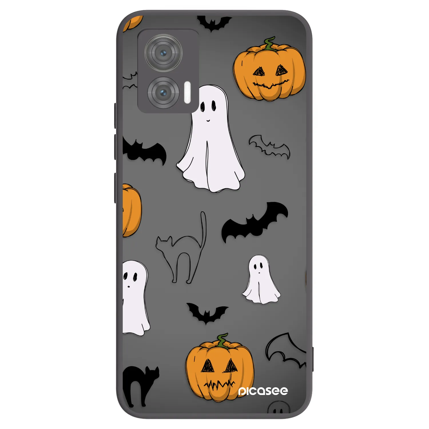 Picasee Motorola Edge 30 Neo Hülle - Schwarzes Silikon - Spooky crew