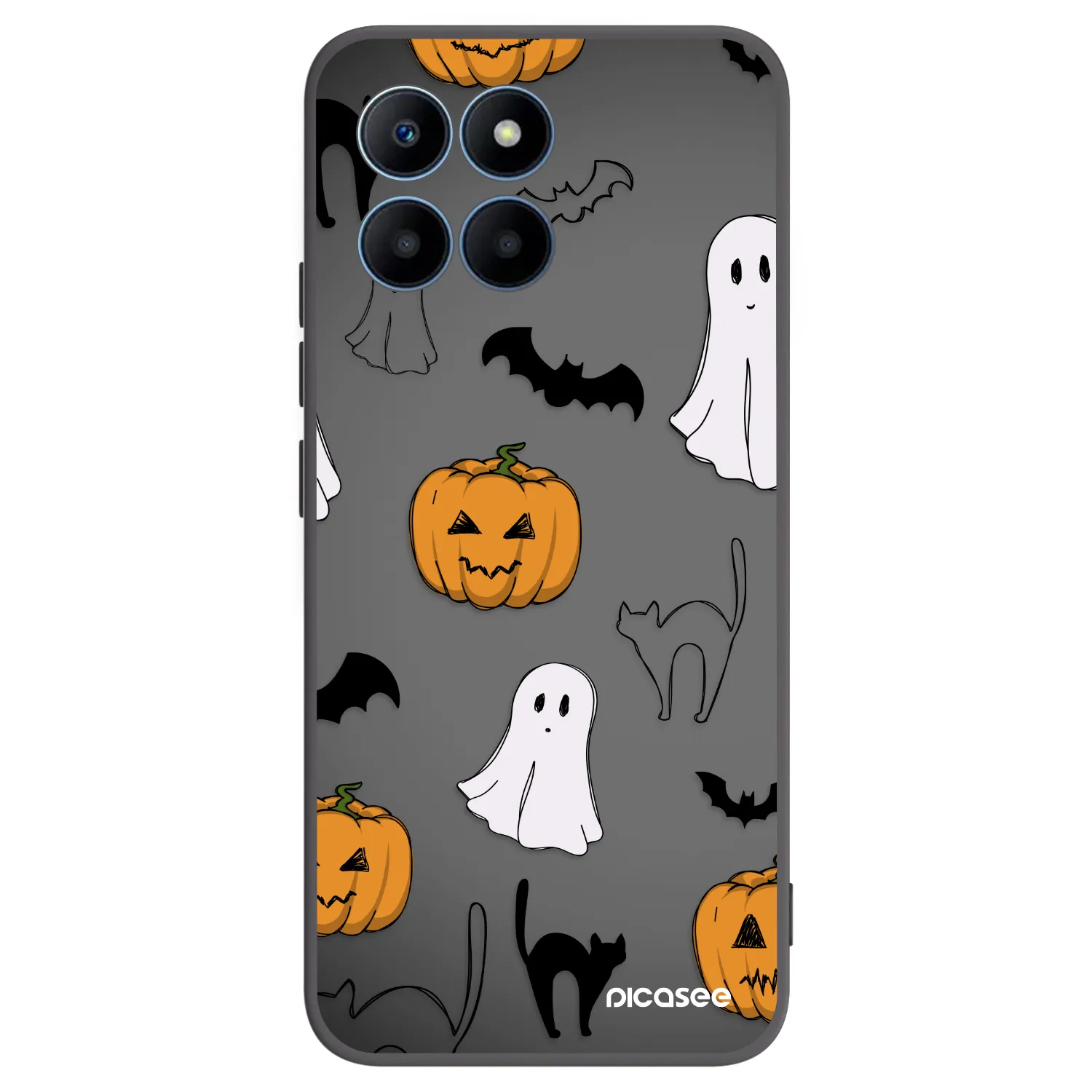 Picasee Honor 70 Lite Hülle - Schwarzes Silikon - Spooky crew