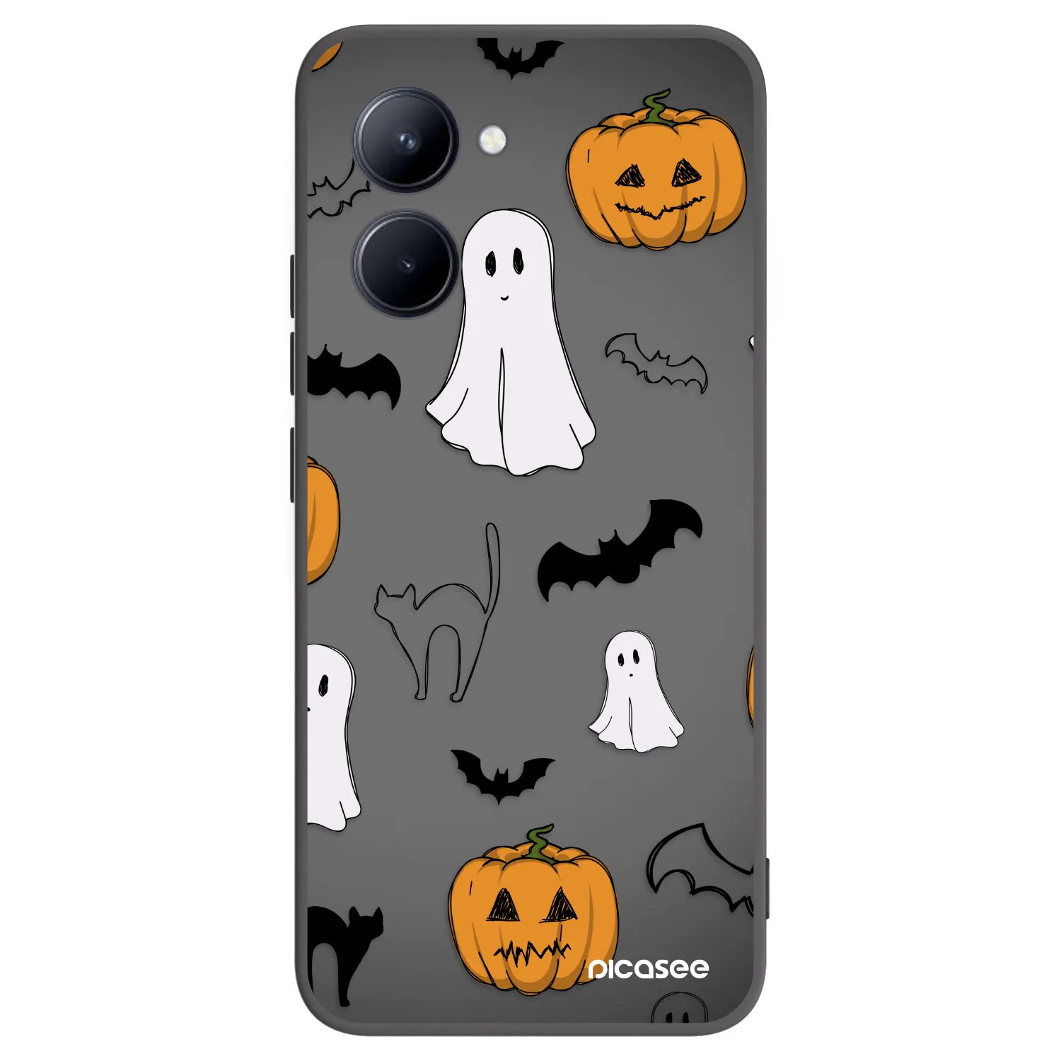 Picasee Realme C33 (2023) Hülle - Schwarzes Silikon - Spooky crew