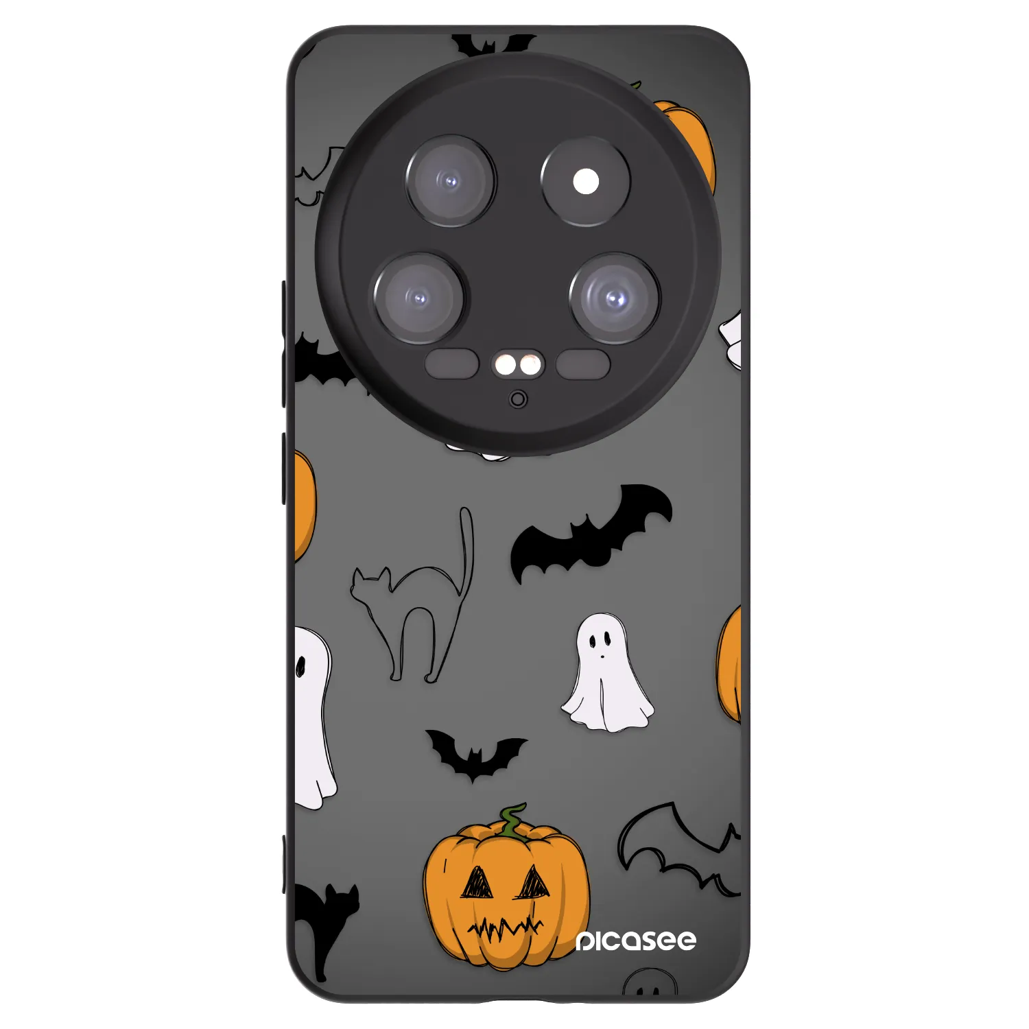 Picasee Xiaomi 14 Ultra Hülle - Schwarzes Silikon - Spooky crew