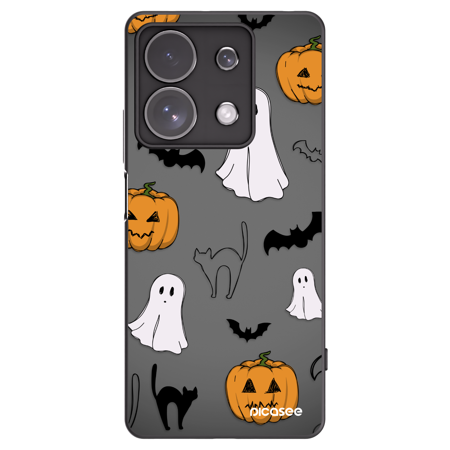 Picasee Xiaomi Redmi Note 13 Pro 4G Hülle - Schwarzes Silikon - Spooky crew