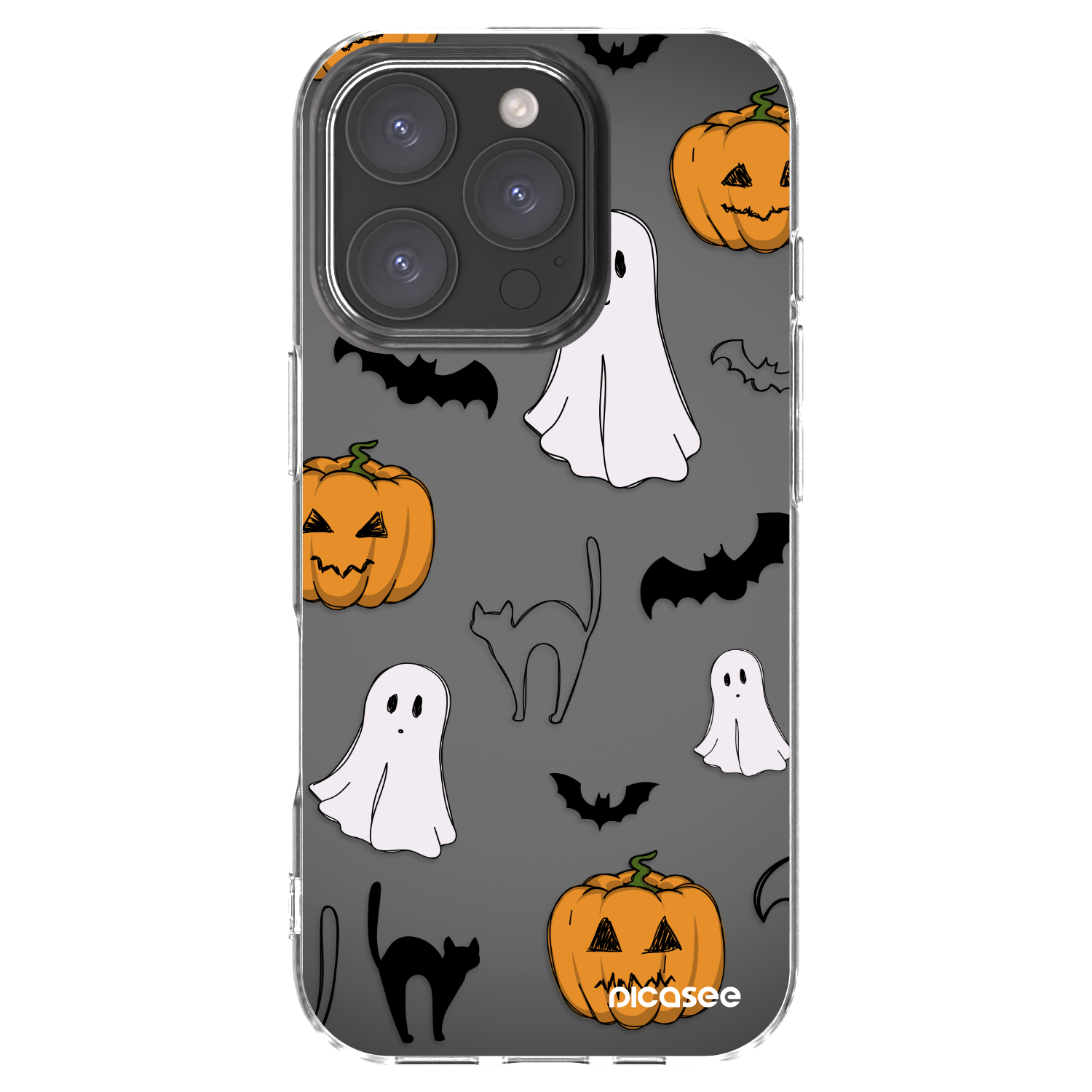Picasee Apple iPhone 16 Pro Hülle - Transparentes Silikon - Spooky crew