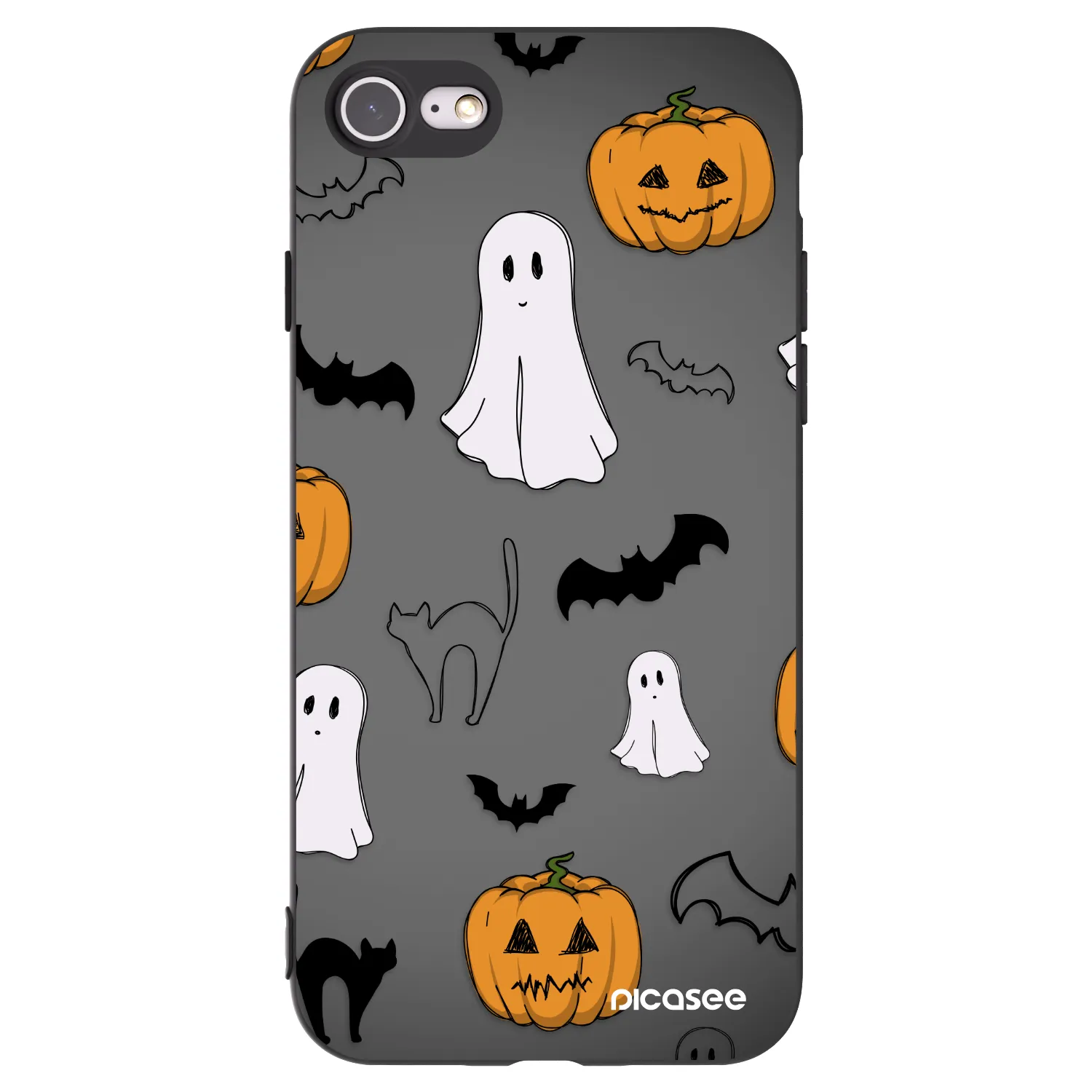 Picasee Apple iPhone 8 Hülle - Schwarzes Silikon - Spooky crew