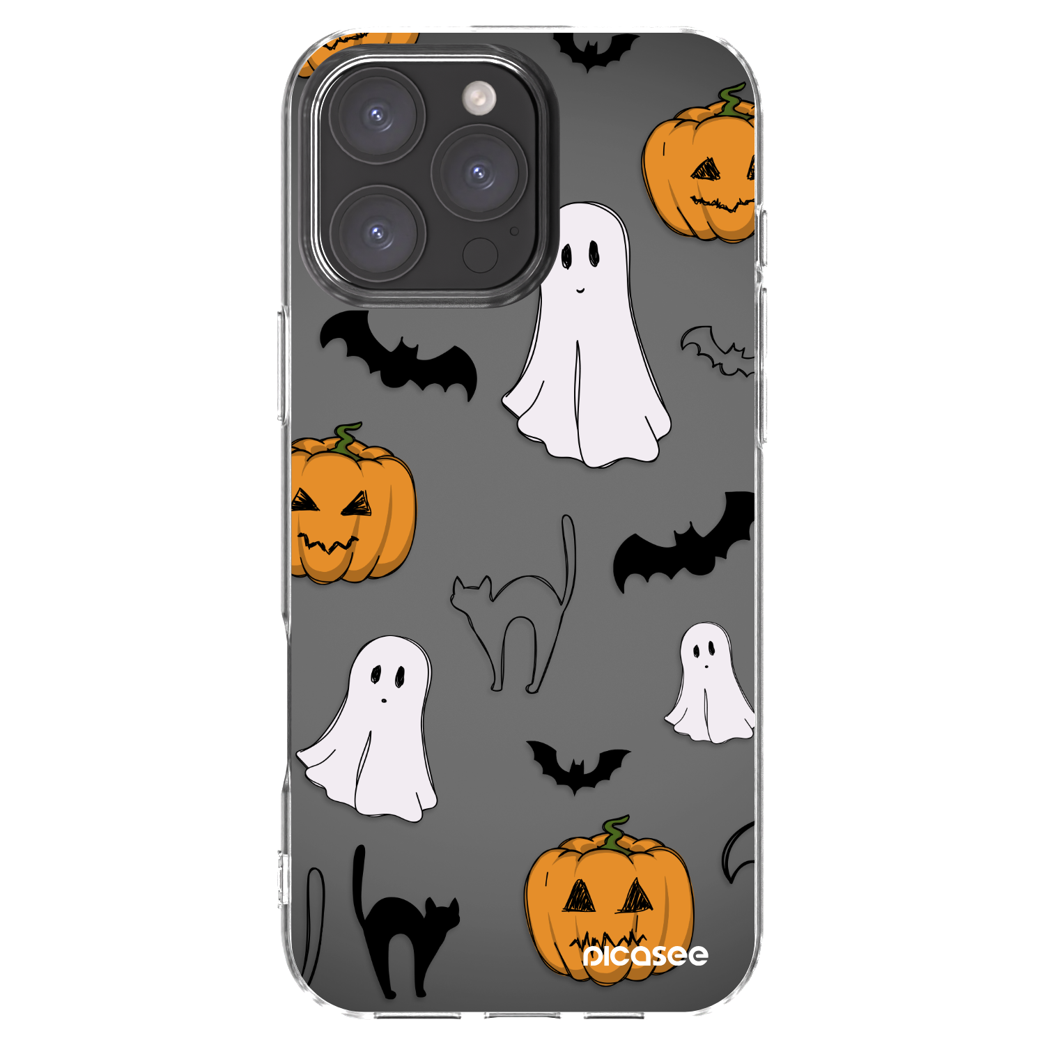 Picasee Apple iPhone 16 Pro Max Hülle - Transparentes Silikon - Spooky crew