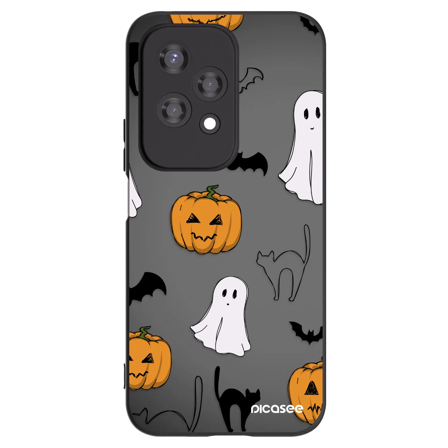 Picasee Honor 200 Lite Hülle - Schwarzes Silikon - Spooky crew