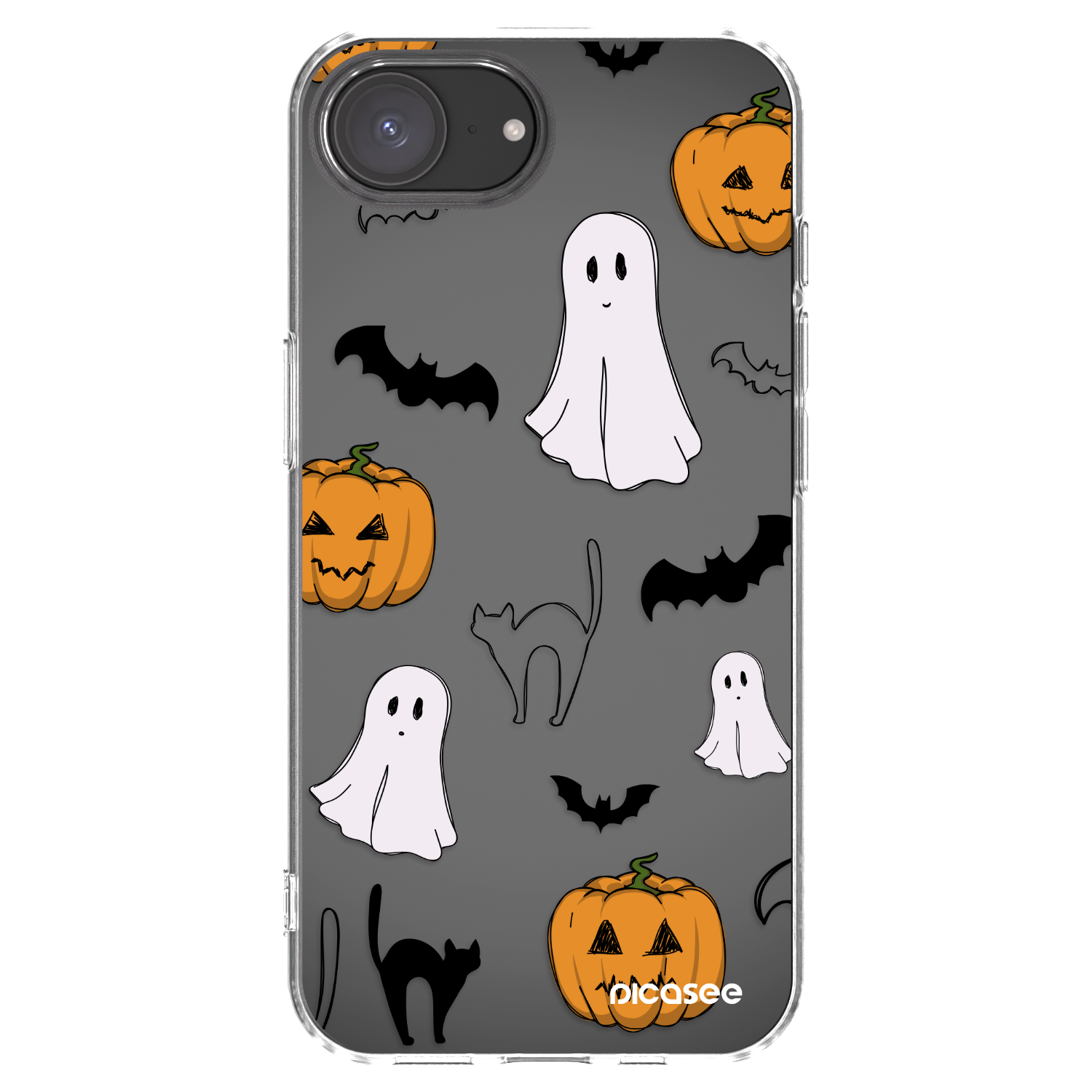 Picasee Apple iPhone 16e Hülle - Transparentes Silikon - Spooky crew