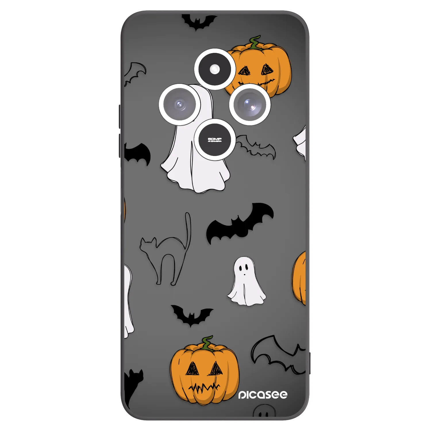 Picasee Xiaomi Redmi 14C Hülle - Schwarzes Silikon - Spooky crew