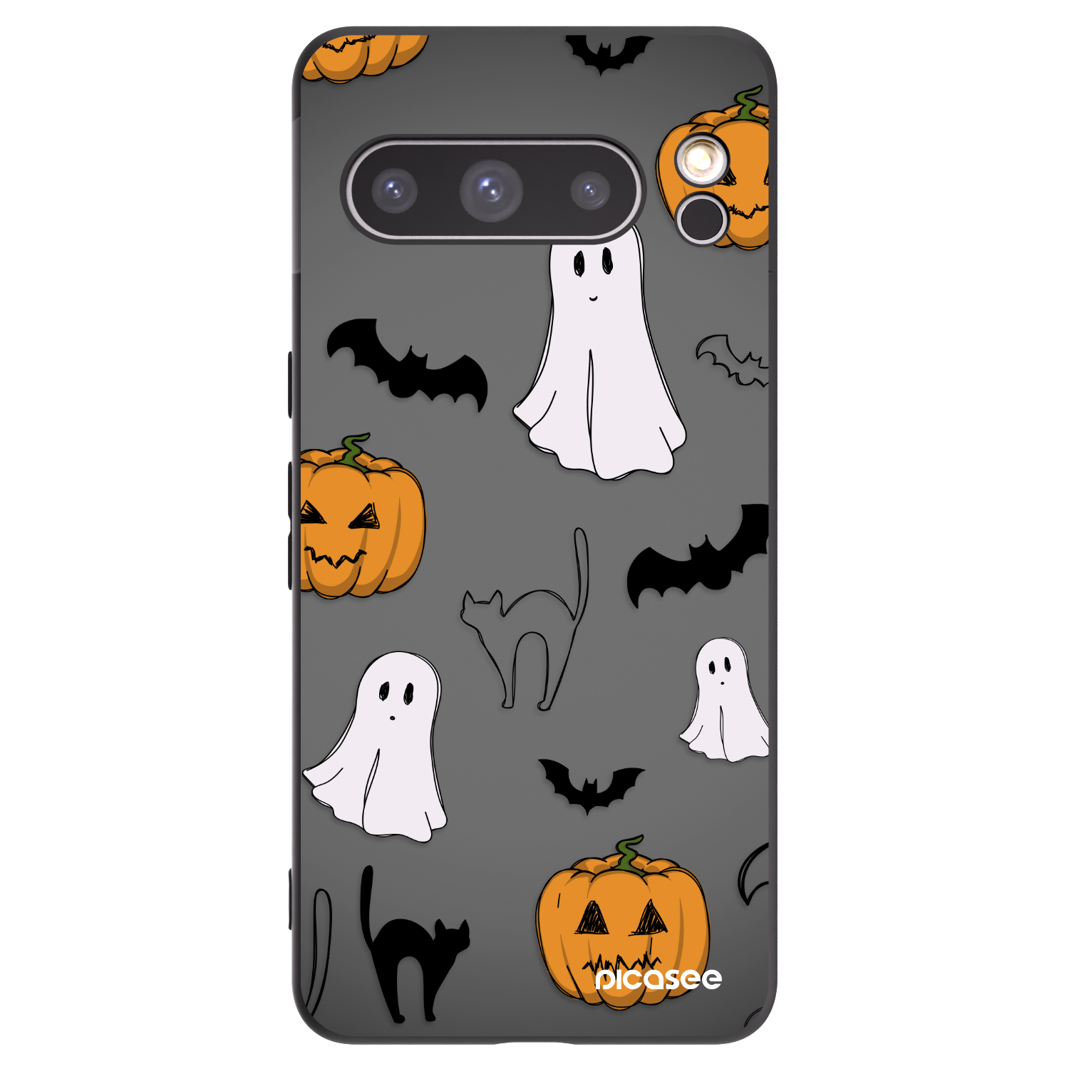 Picasee Google Pixel 8 Pro Hülle - Schwarzes Silikon - Spooky crew