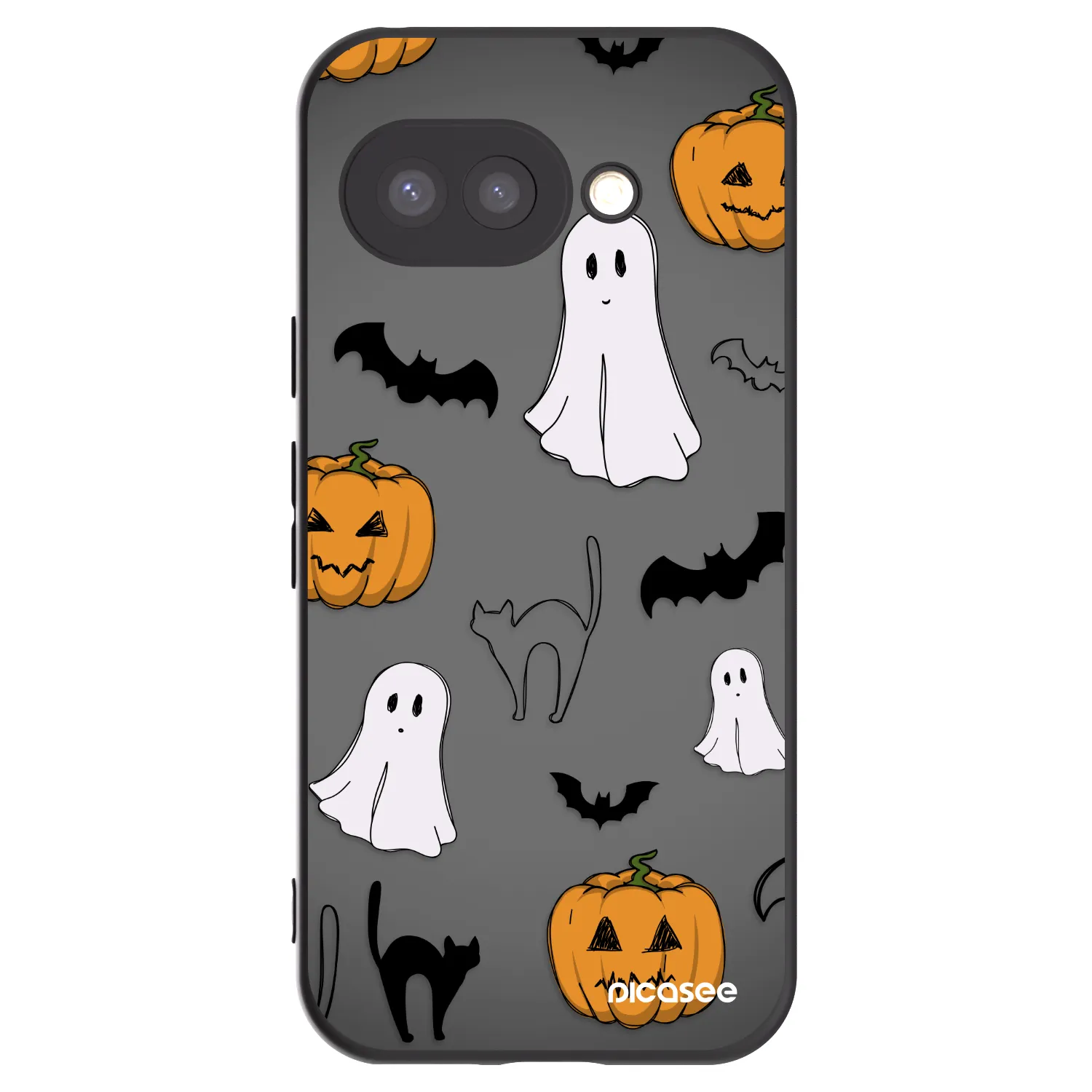 Picasee Google Pixel 9a Hülle - Schwarzes Silikon - Spooky crew