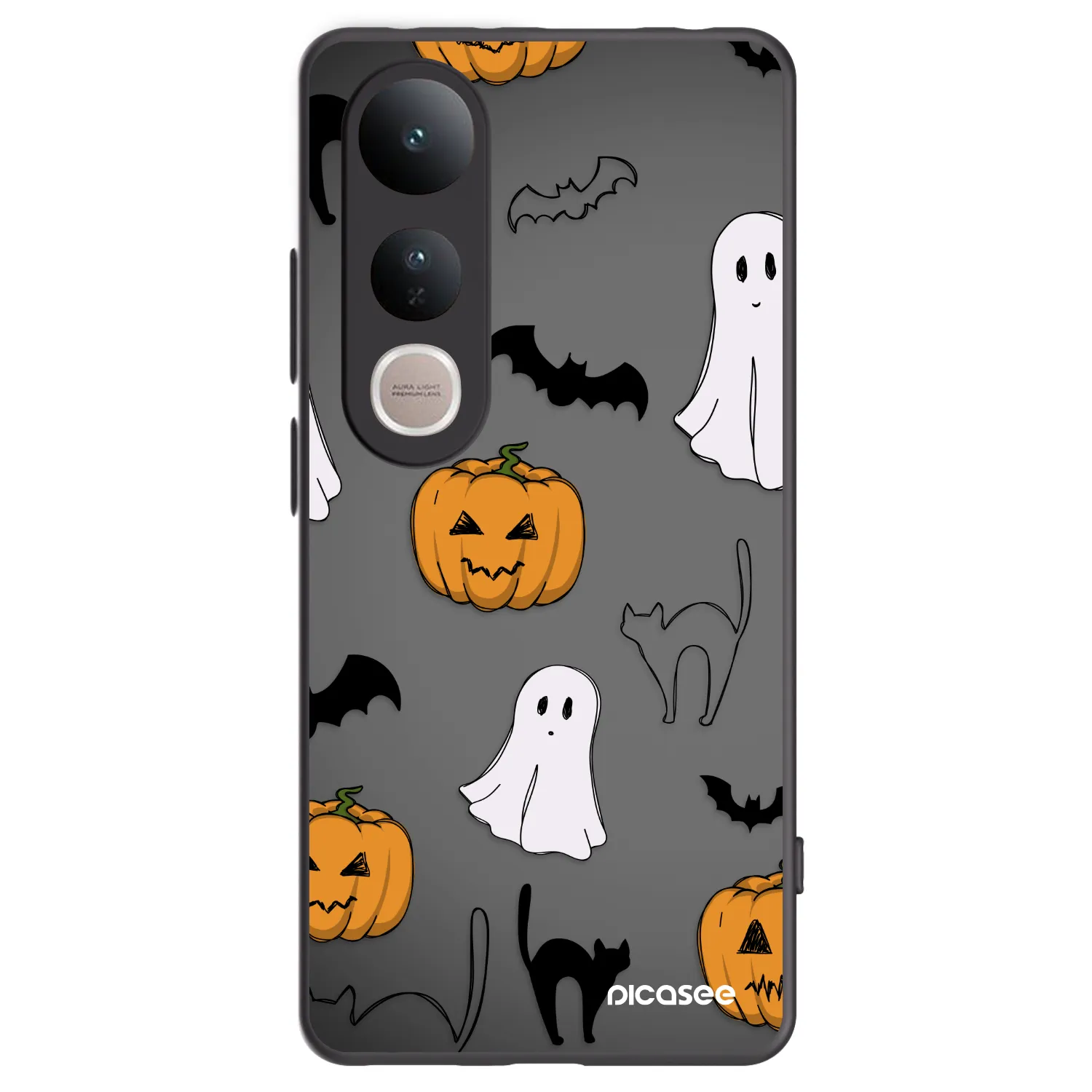Picasee Vivo V50 Lite 5G Hülle - Schwarzes Silikon - Spooky crew