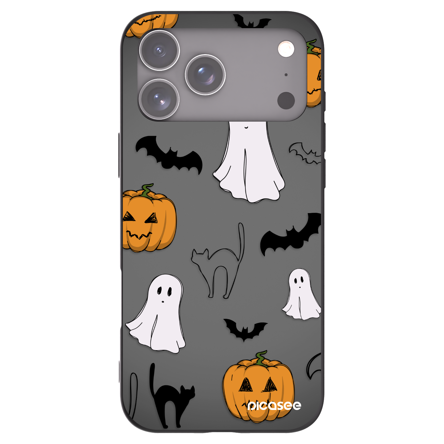 Picasee Apple iPhone 17 Pro Max Hülle - Schwarzes Silikon - Spooky crew