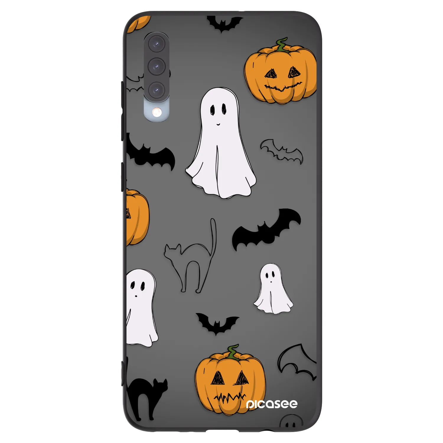 Picasee Samsung Galaxy A70 A705F Hülle - Schwarzes Silikon - Spooky crew