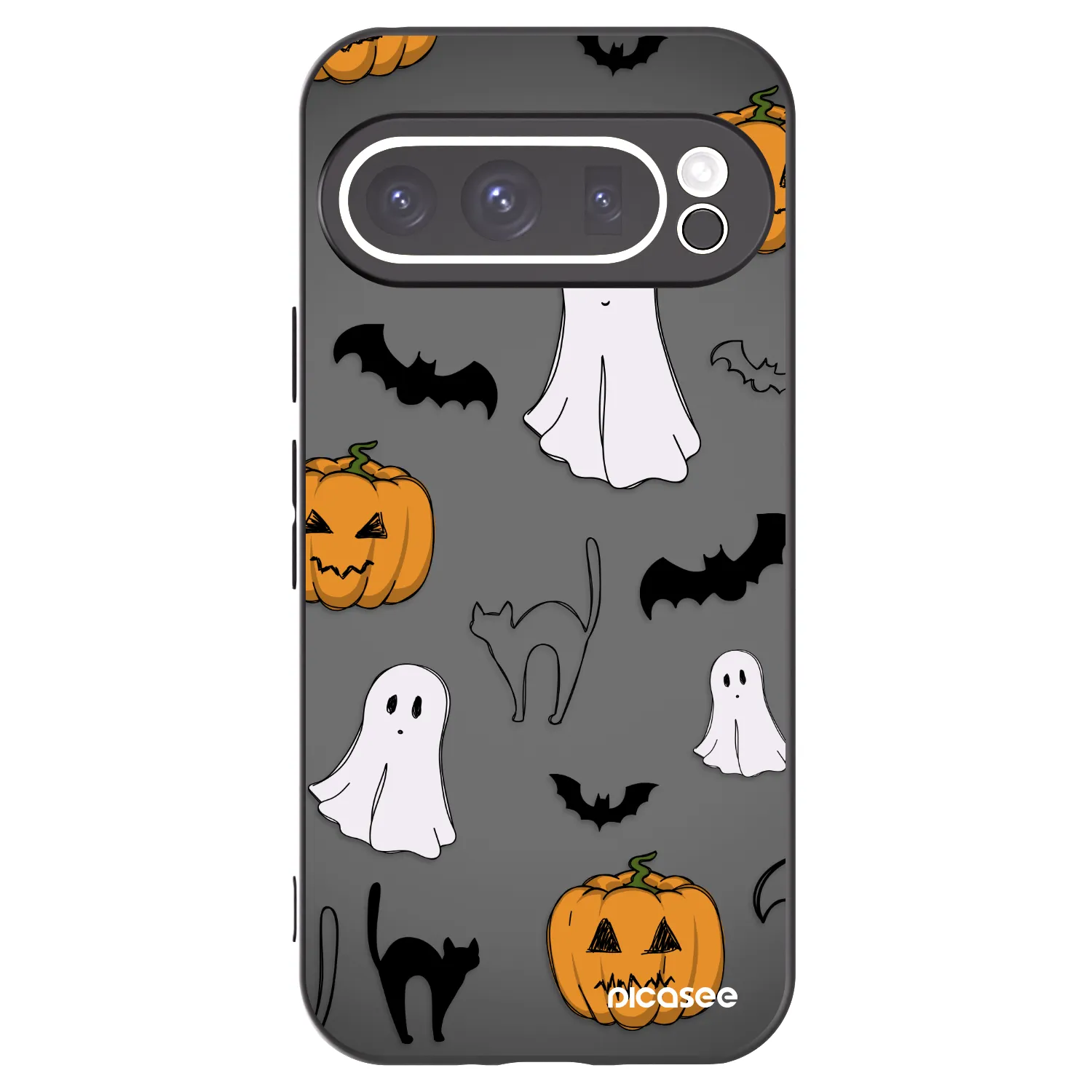 Picasee Google Pixel 9 Pro XL Hülle - Schwarzes Silikon - Spooky crew