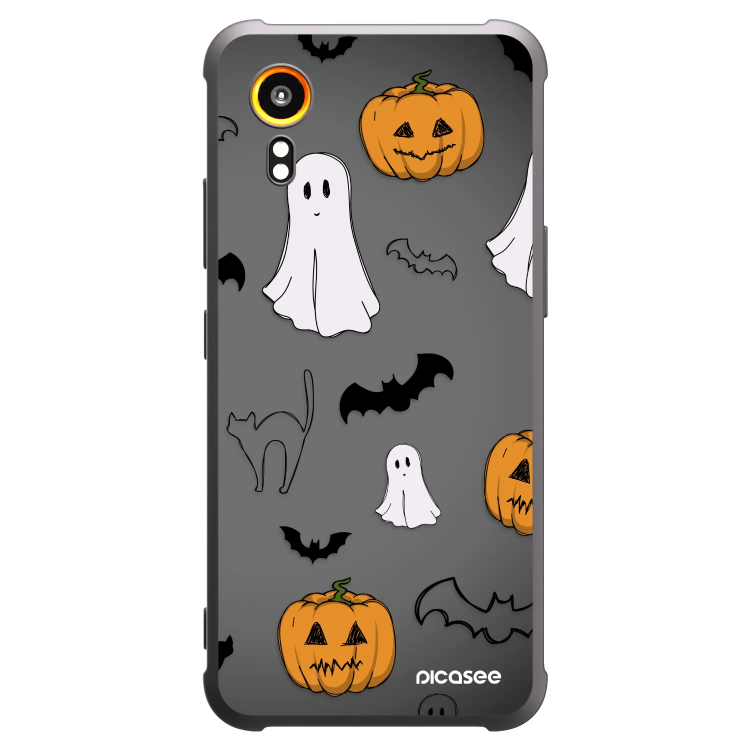 Picasee Samsung Galaxy XCover 7 Hülle - Schwarzes Silikon - Spooky crew