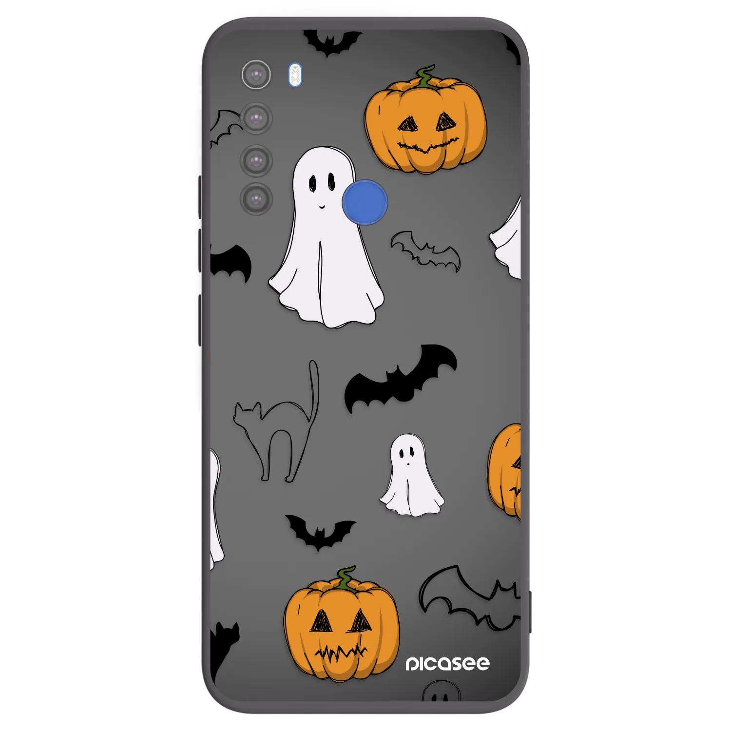 Picasee Xiaomi Redmi Note 8T Hülle - Schwarzes Silikon - Spooky crew