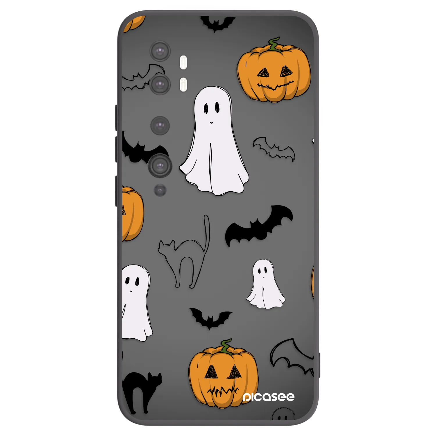 Picasee Xiaomi Mi Note 10 (Pro) Hülle - Schwarzes Silikon - Spooky crew