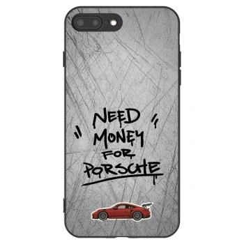 Picasee Apple iPhone 8 Plus Hülle - Schwarzes Silikon - Grey Drift