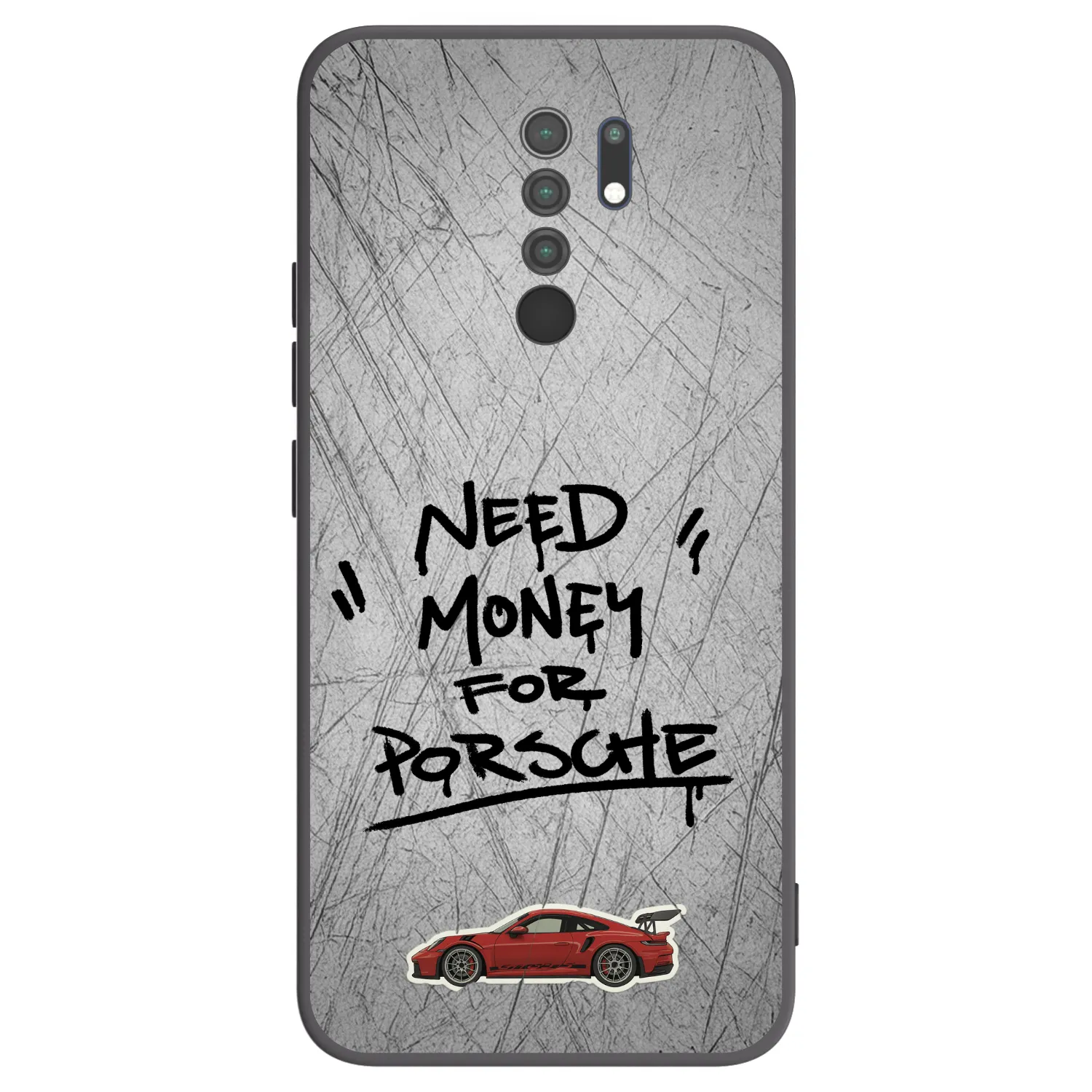 Picasee Xiaomi Redmi 9 Hülle - Schwarzes Silikon - Grey Drift