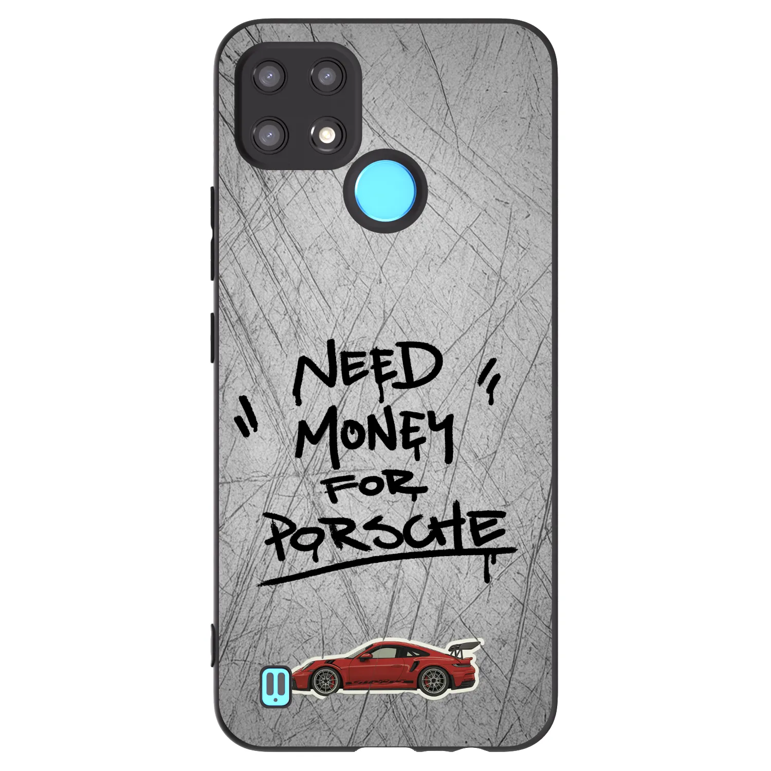 Picasee Realme C21 Hülle - Schwarzes Silikon - Grey Drift