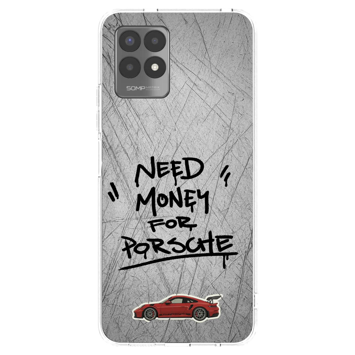 Picasee Realme 8i Hülle - Transparentes Silikon - Grey Drift