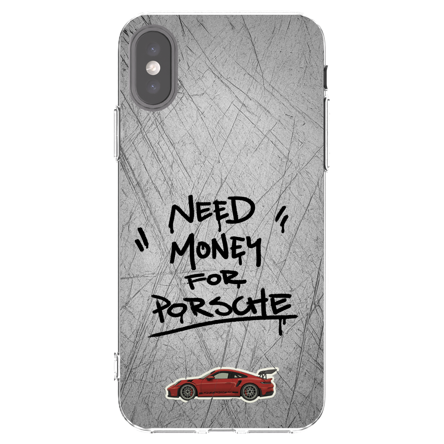 Picasee Apple iPhone X/XS Hülle - Transparentes Silikon - Grey Drift