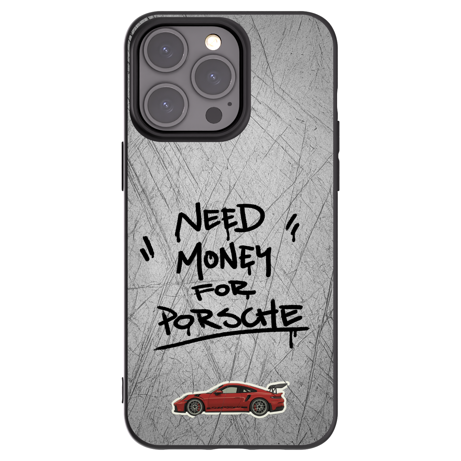 Picasee Apple iPhone 15 Pro Max Hülle - Schwarzes Silikon - Grey Drift