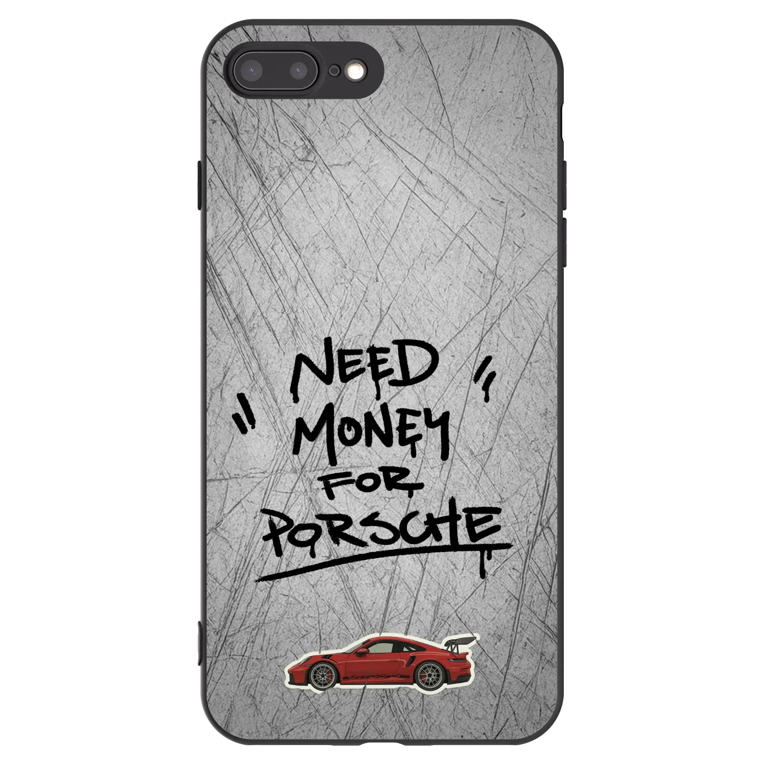 Picasee Apple iPhone 8 Plus Hülle - Schwarzes Silikon - Grey Drift