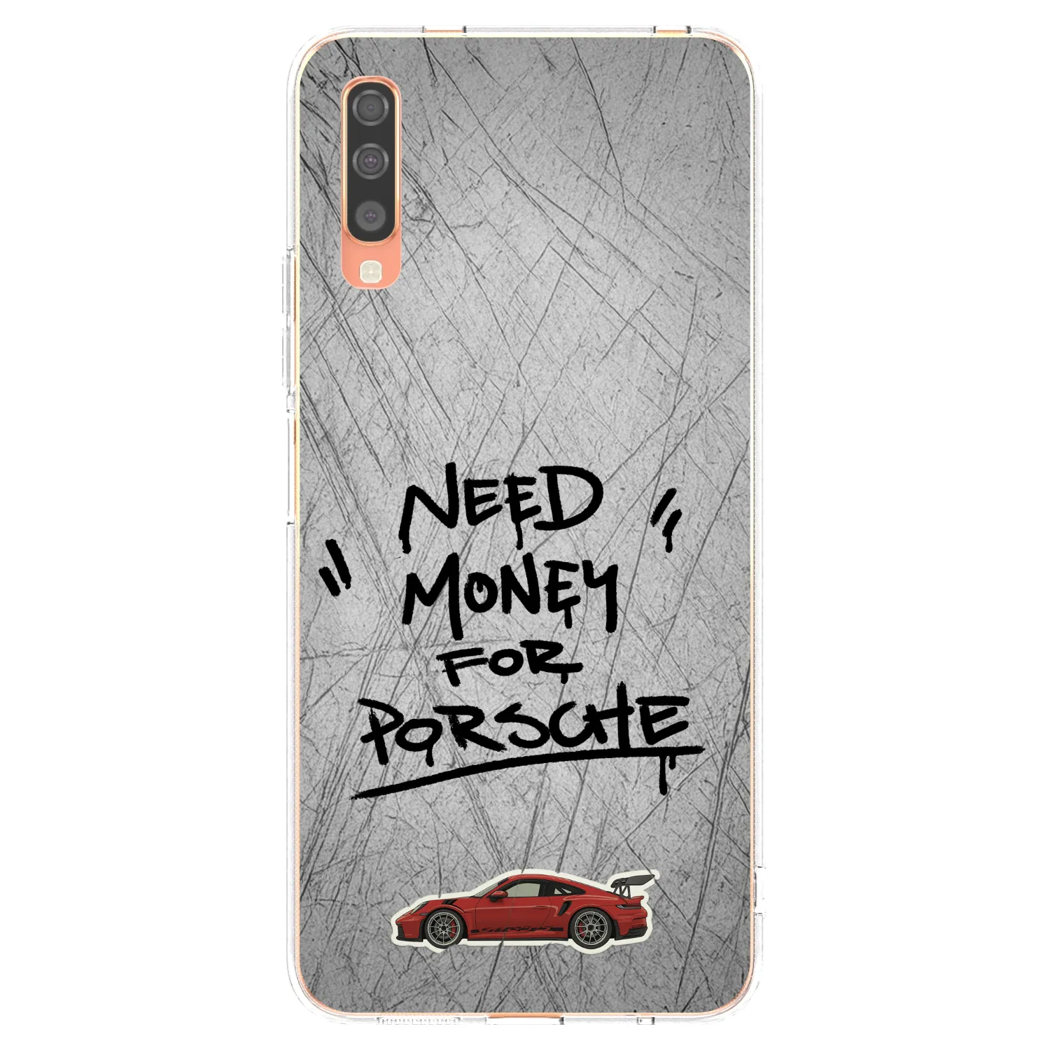 Picasee Samsung Galaxy A70 A705F Hülle - Transparentes Silikon - Grey Drift