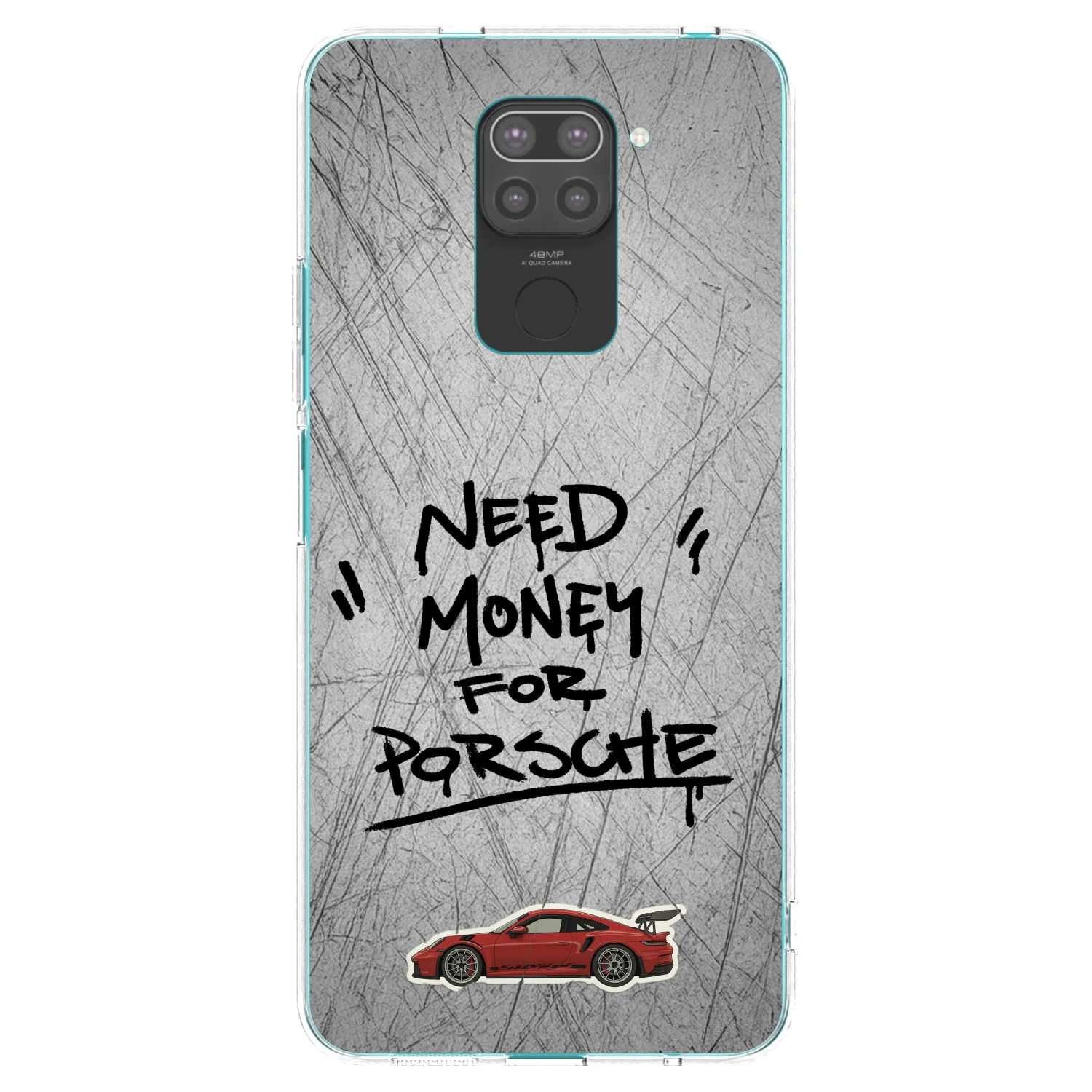 Picasee Xiaomi Redmi Note 9 Hülle - Schwarzes Silikon - Grey Drift