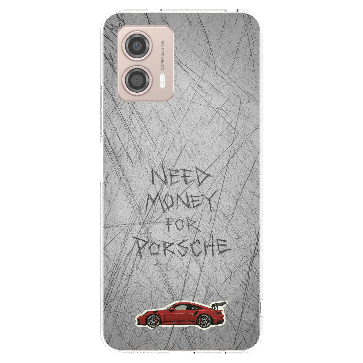 Picasee Motorola Moto G53 5G Hülle - Transparentes Silikon - Garage Scratch