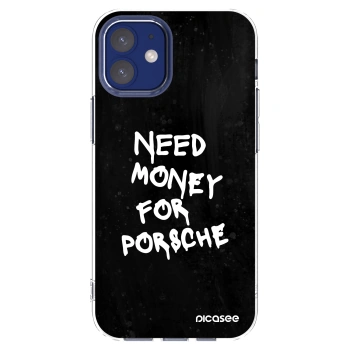 Picasee Apple iPhone 12 mini Hülle - Transparentes Silikon - Black Dollar