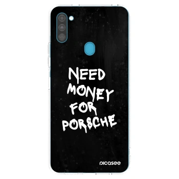 Picasee Samsung Galaxy M11 Hülle - Transparentes Silikon - Black Dollar