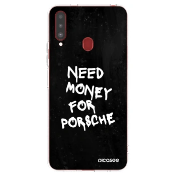 Picasee Samsung Galaxy A20s Hülle - Transparentes Silikon - Black Dollar