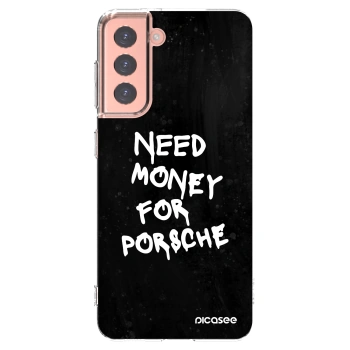 Picasee Samsung Galaxy S21 5G G991B Hülle - Transparentes Silikon - Black Dollar