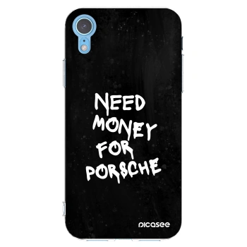 Picasee Apple iPhone XR Hülle - Transparentes Silikon - Black Dollar